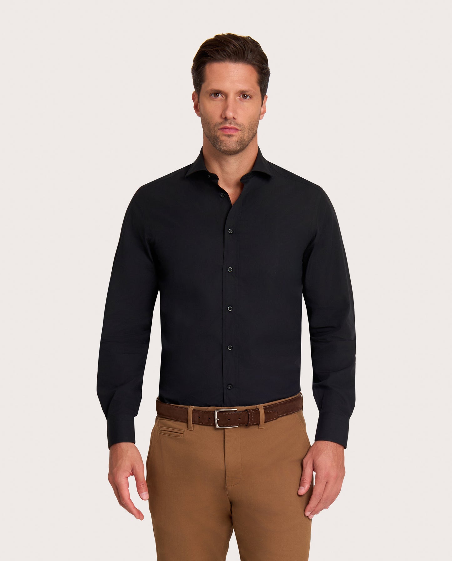 Camicissima Black Plain Poplin Shirt