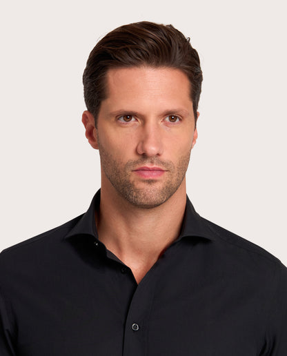 Camicissima Black Plain Poplin Shirt