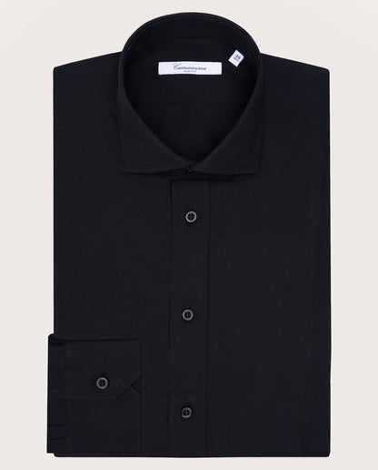 Camicissima Black Plain Poplin Shirt