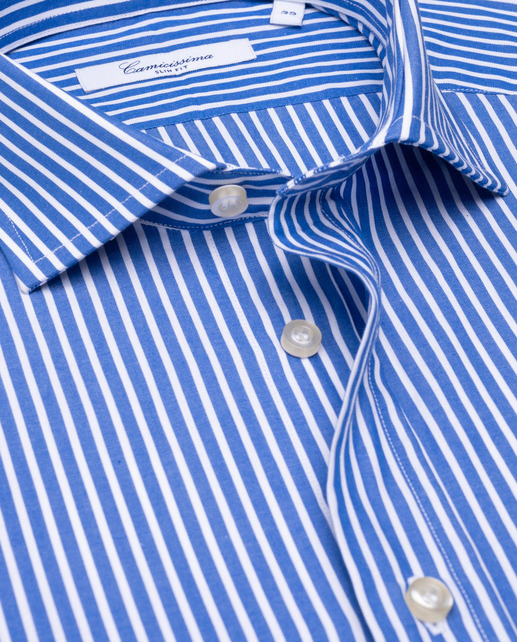 Camicissima Bright Blue Striped Fancy Poplin Shirt