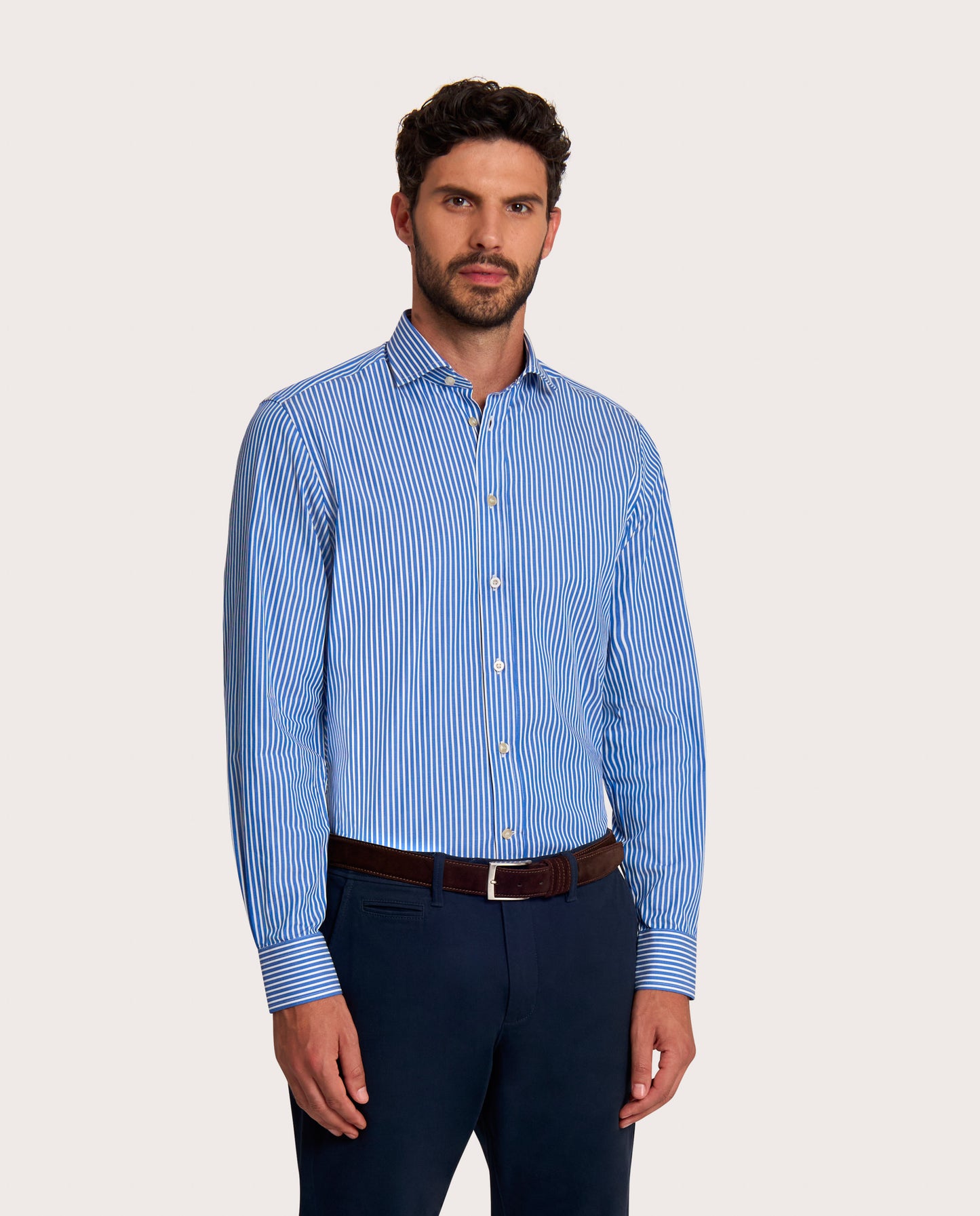 Camicissima Bright Blue Striped Fancy Poplin Shirt