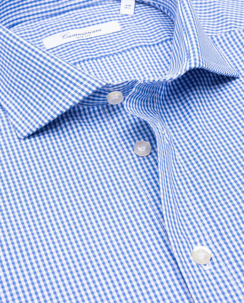 Camicissima Blue Checkered Fancy Poplin Shirt