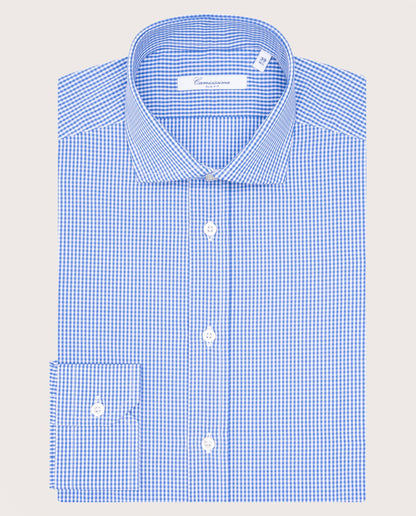 Camicissima Blue Checkered Fancy Poplin Shirt