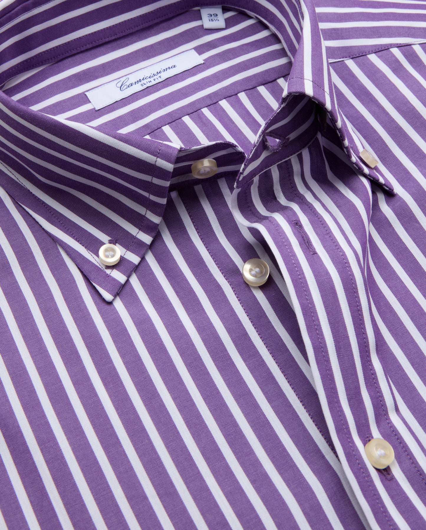 Camicissima Men's Premium 100% Cotton Formal Shirt - Violet | Slim Fit