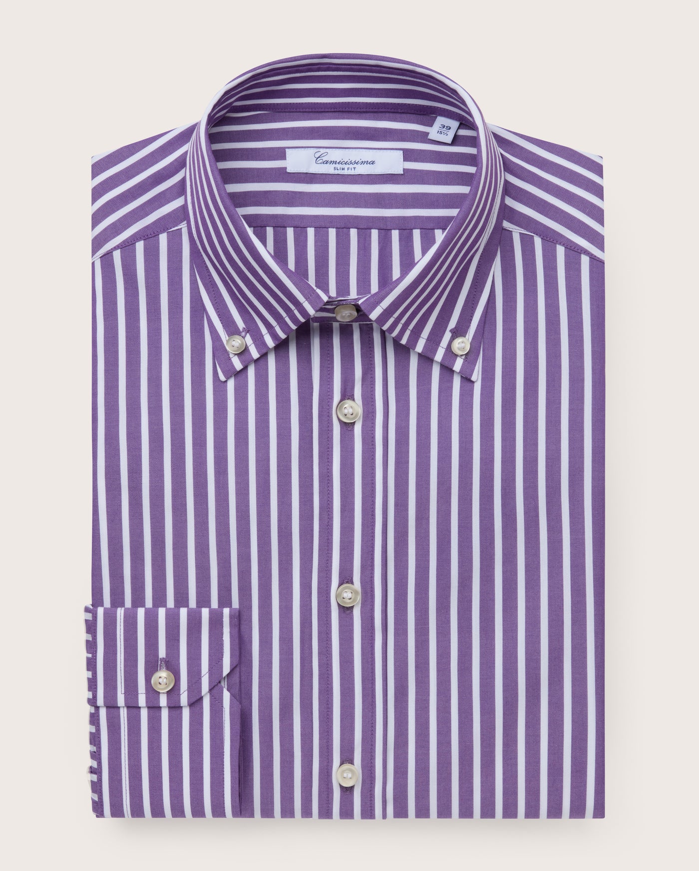 Camicissima Men's Premium 100% Cotton Formal Shirt - Violet | Slim Fit