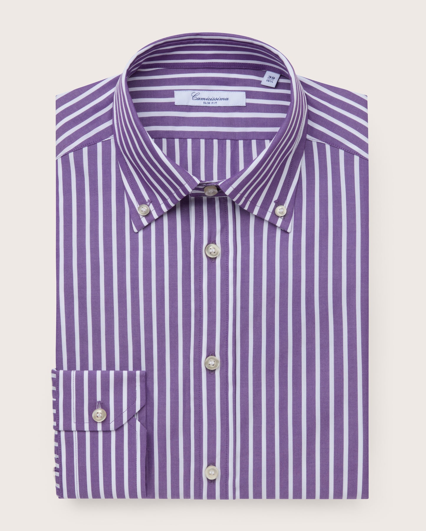 Camicissima Men's Premium 100% Cotton Formal Shirt - Violet | Slim Fit