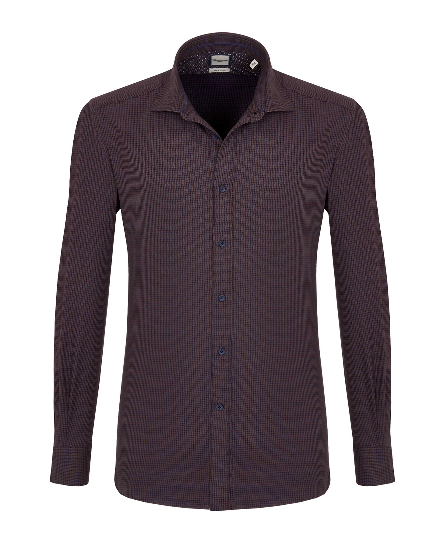 Camicissima Men’s Slim Comfort Fit Dark Brown Dobby Shirt