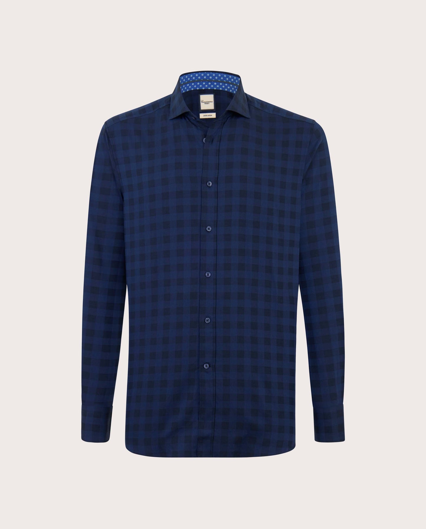 Camicissima Dark Blue Checkered Trendy Cotton Shirt