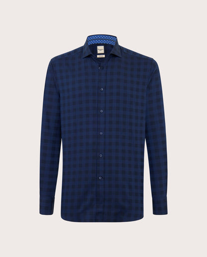 Camicissima Dark Blue Checkered Trendy Cotton Shirt
