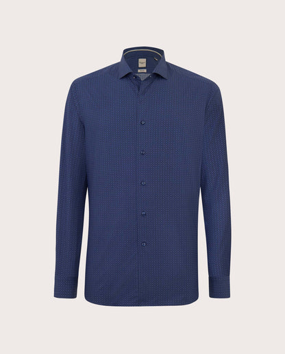 Camicissima Blue Navy Printed Poplin Trendy Cotton Shirt