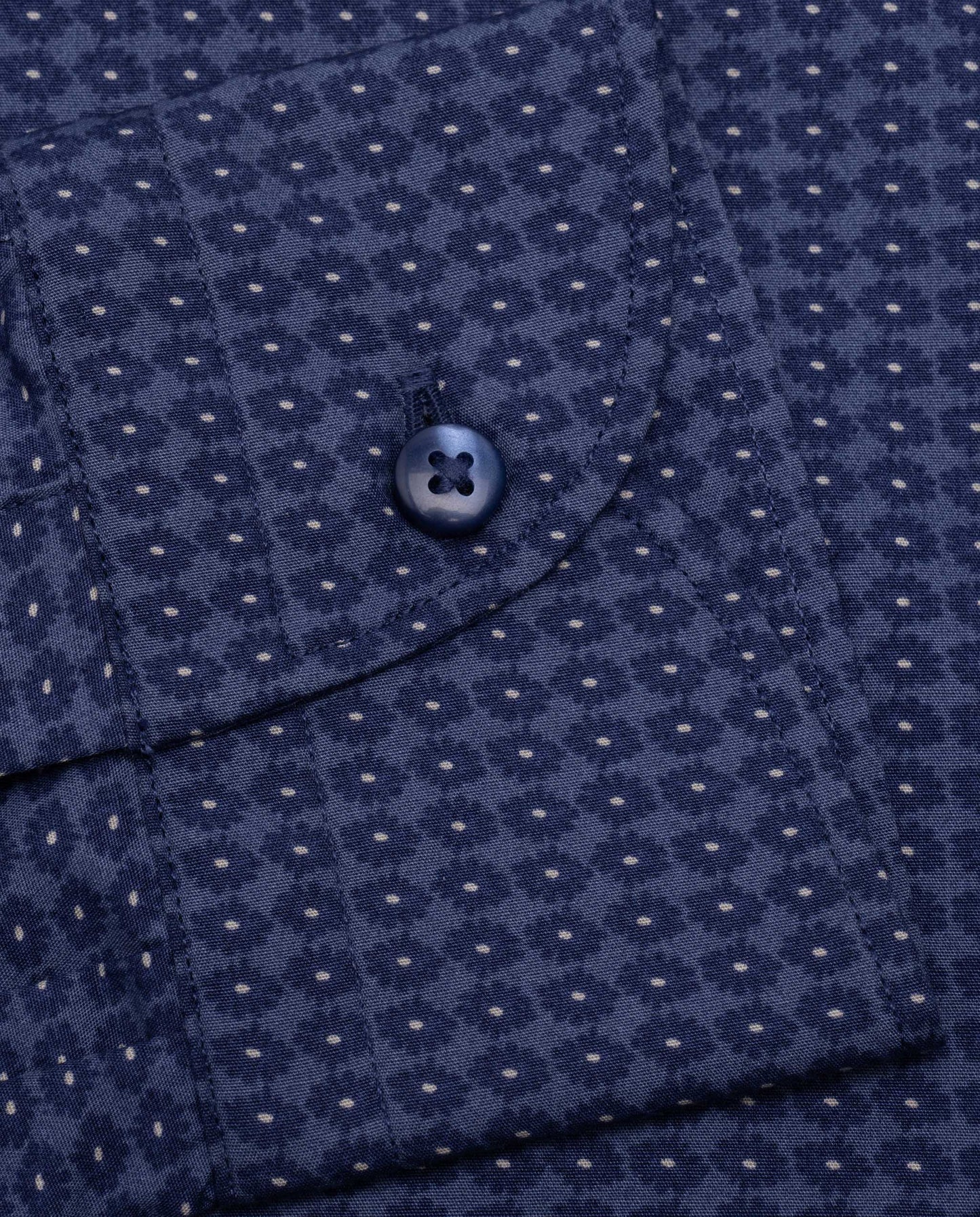 Camicissima Blue Navy Printed Poplin Trendy Cotton Shirt