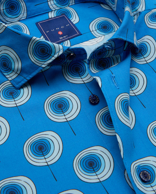 Camicissima Men's Premium 100% Cotton Punch Shirt - Blue | Relaxed Fit