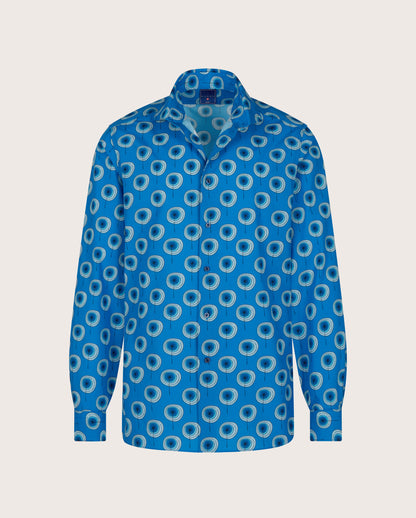 Camicissima Men's Premium 100% Cotton Punch Shirt - Blue | Relaxed Fit