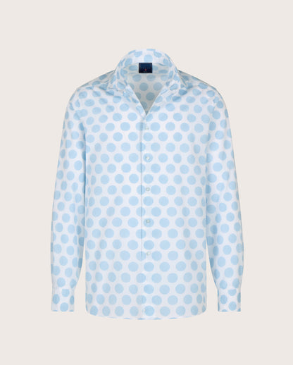Camicissima Men's Premium 100% Cotton Punch Shirt -Light Blue | Relaxed Fit