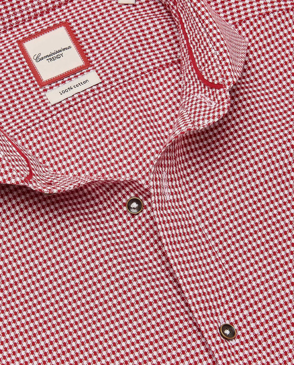 Camicissima Men’s Extra Slim Fit Trendy Dobby Shirt | 100% Cotton