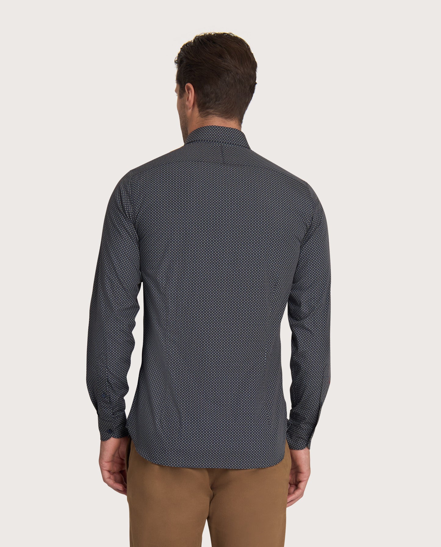 Camicissima Navy Blue Printed Poplin Trendy Cotton Shirt