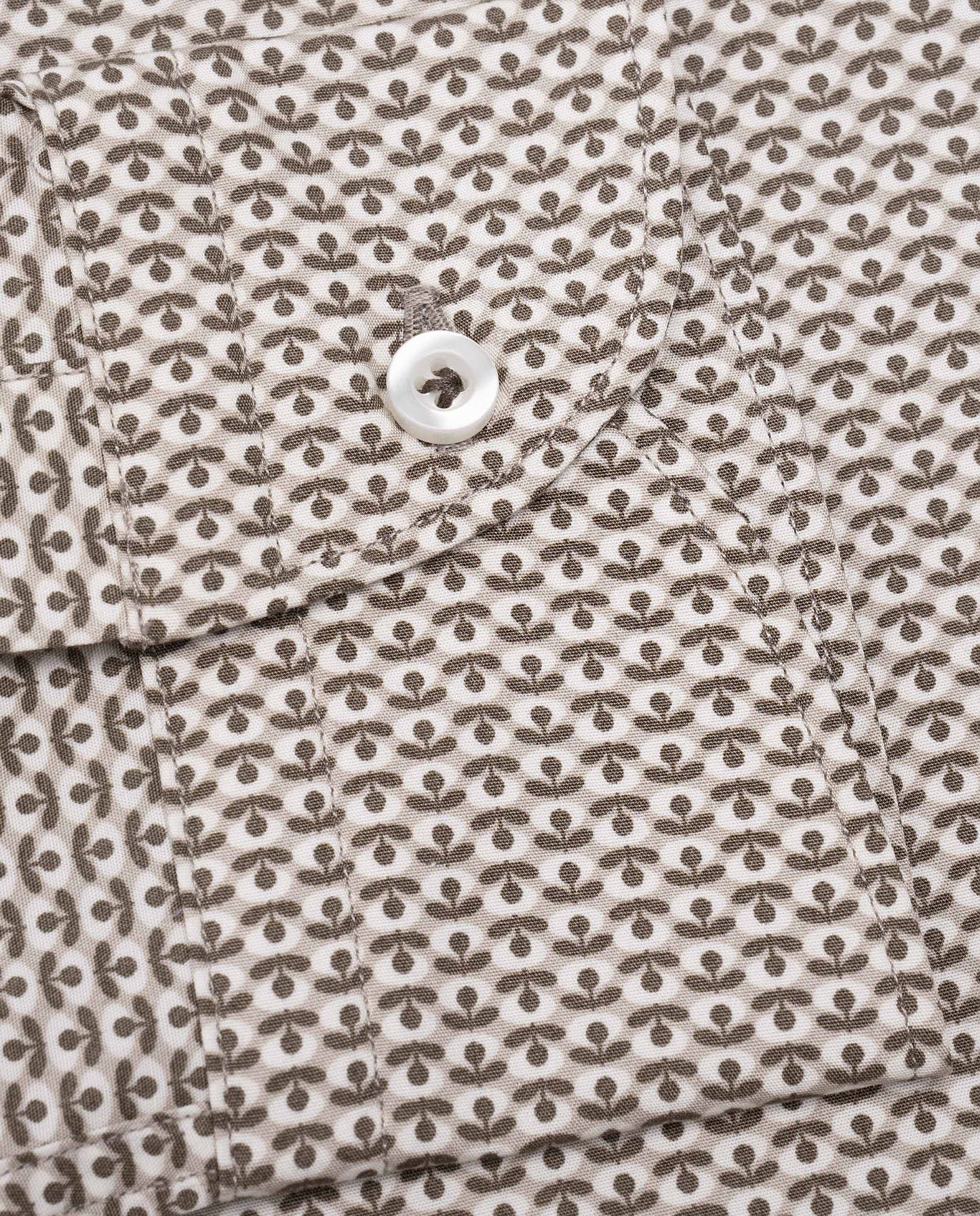 Camicissima Light Brown Printed Poplin Trendy Cotton Shirt