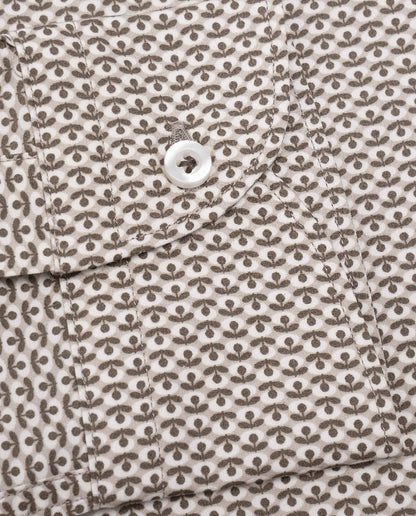 Camicissima Light Brown Printed Poplin Trendy Cotton Shirt