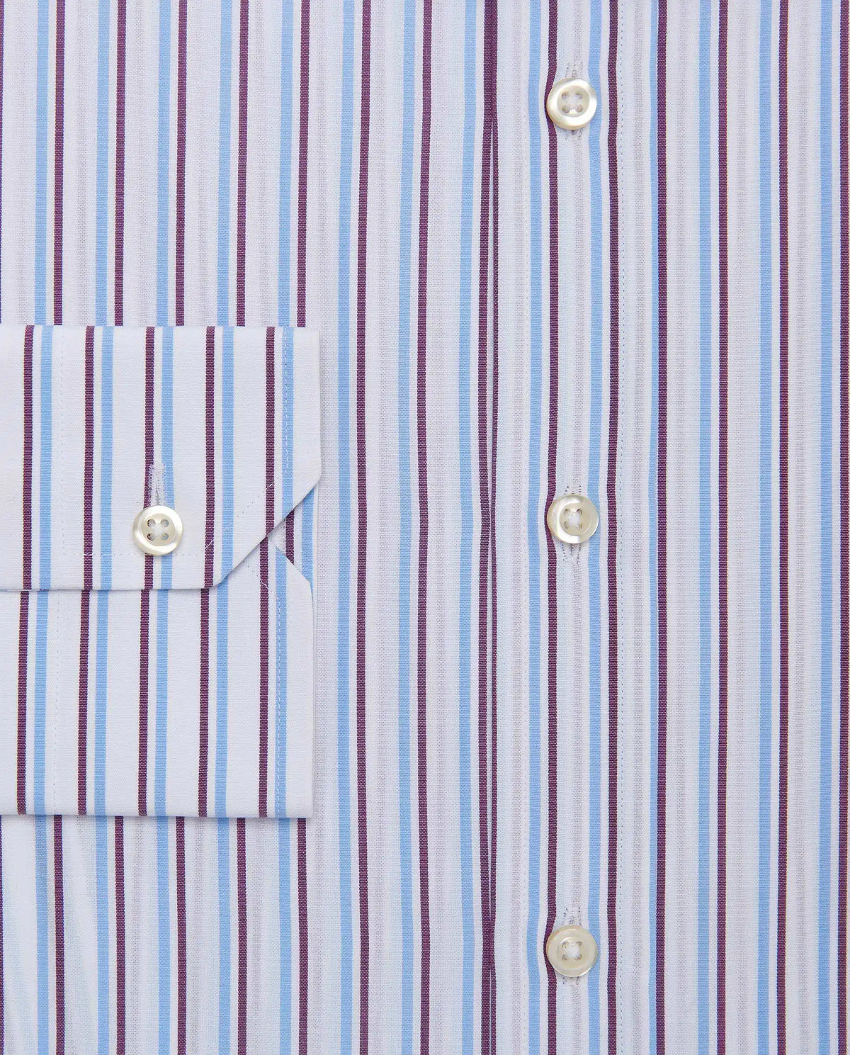 Men’s Fitted Striped Shirt – Light Blue | Fancy Full Sleeves | 100% Cotton