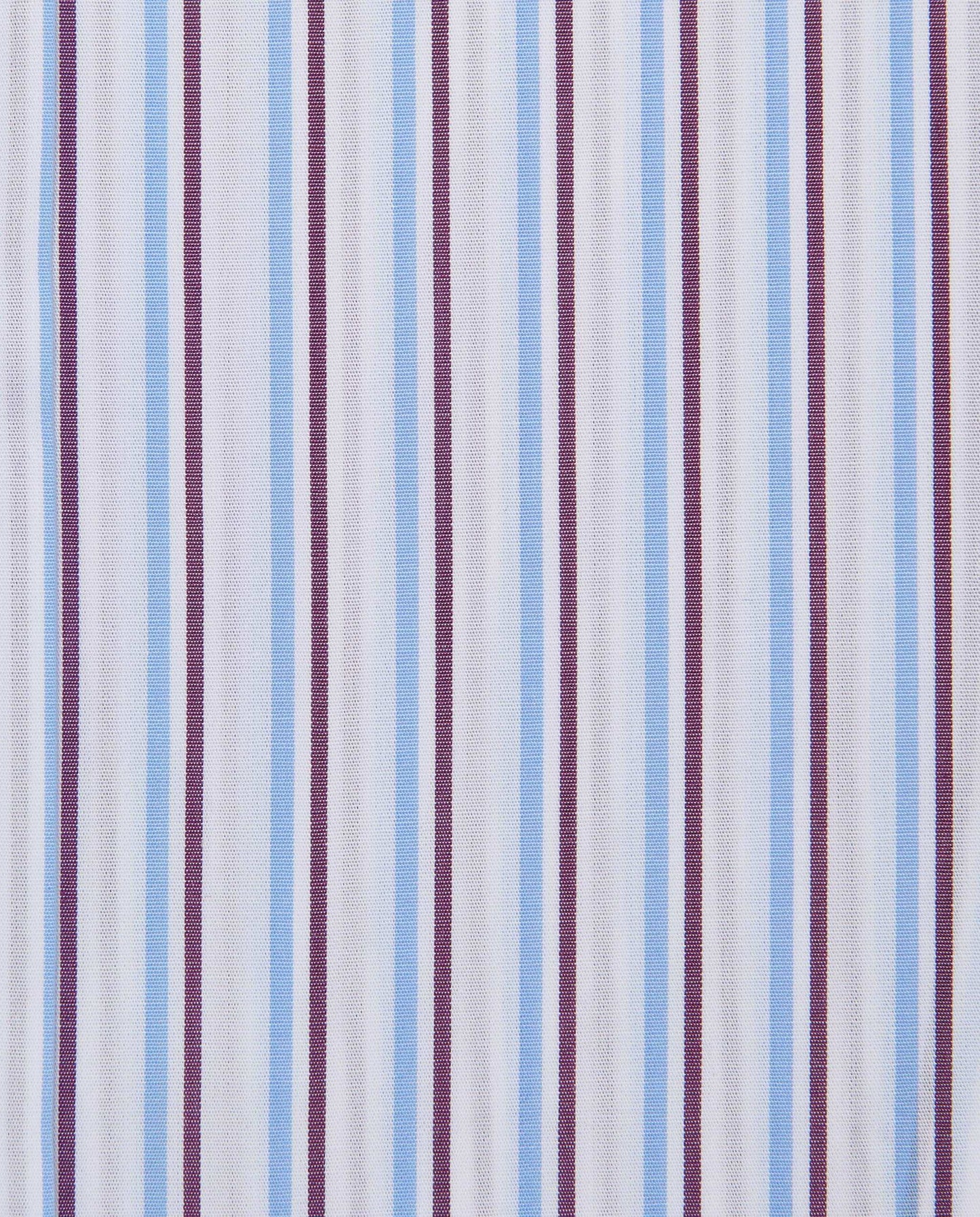 Men’s Fitted Striped Shirt – Light Blue | Fancy Full Sleeves | 100% Cotton