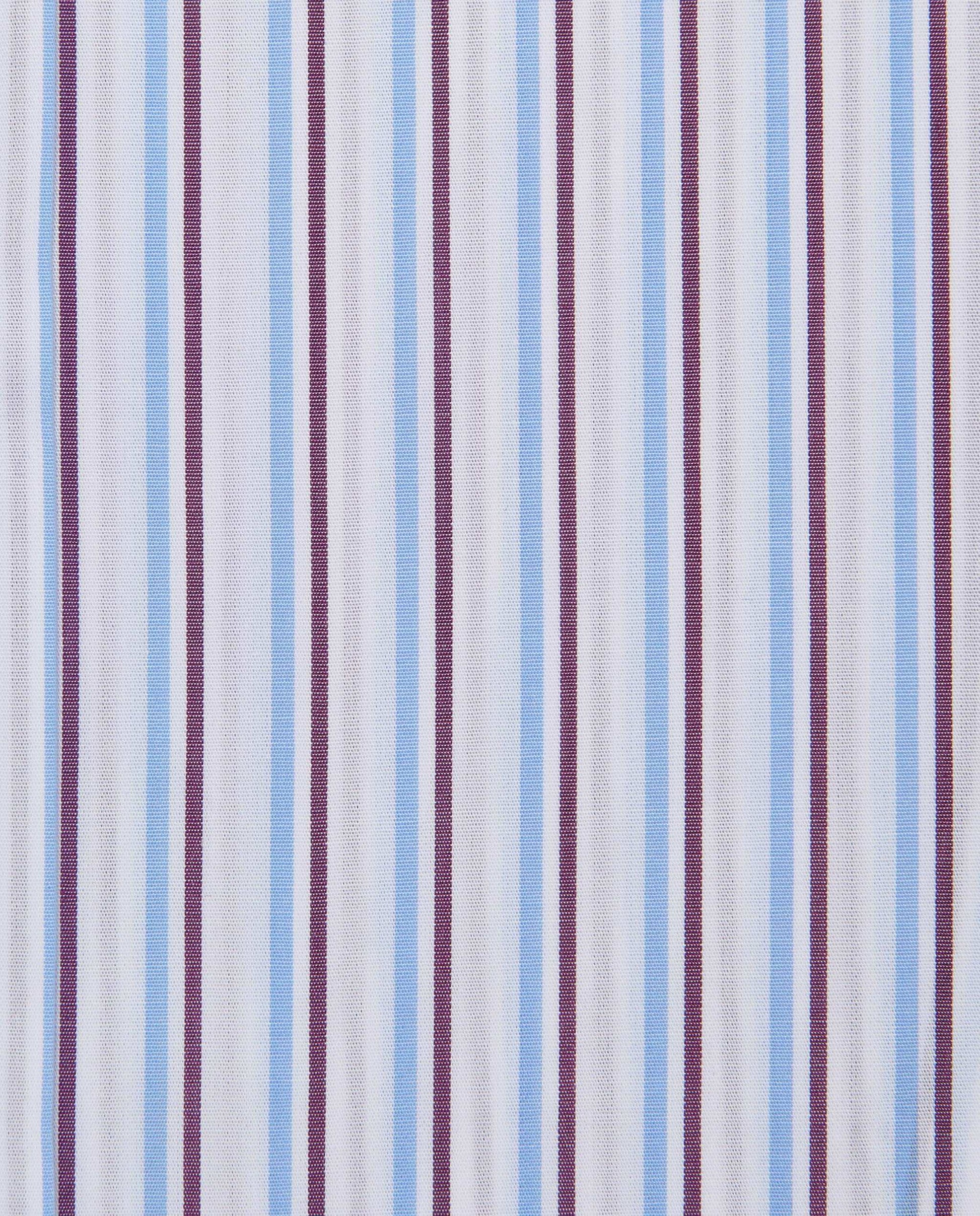 Men’s Fitted Striped Shirt – Light Blue | Fancy Full Sleeves | 100% Cotton
