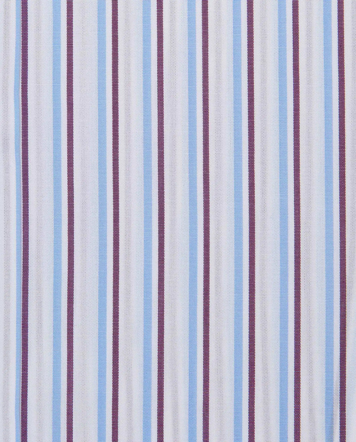 Men’s Fitted Striped Shirt – Light Blue | Fancy Full Sleeves | 100% Cotton