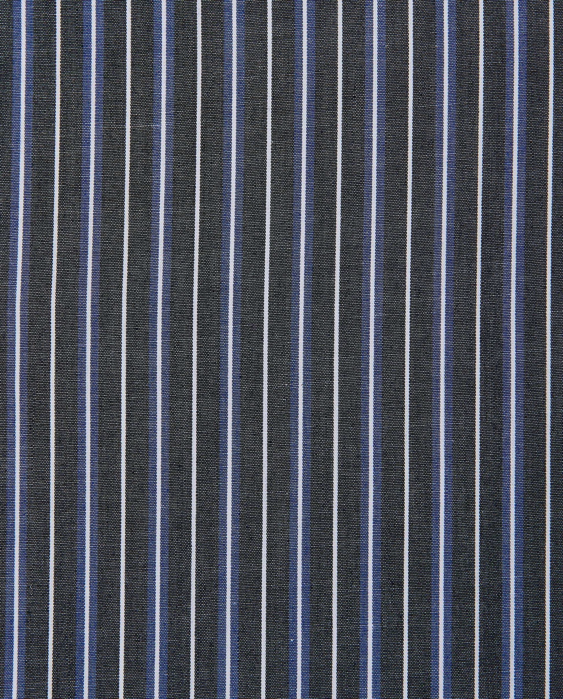 Men’s Fitted Striped Shirt – Black | Fancy Full Sleeves | 100% Cotton