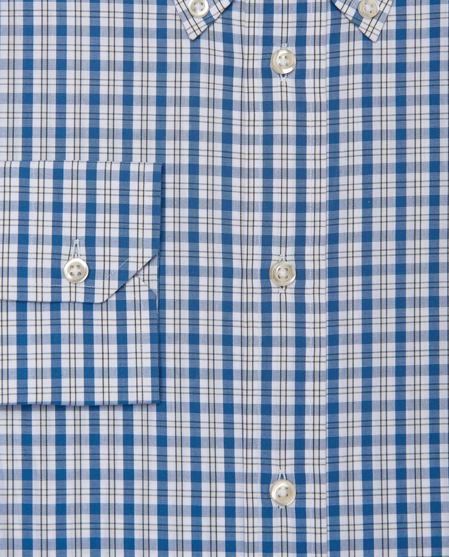 Men’s Fitted Button Down Checked Shirt – Blue | 100% Cotton | Fancy Full Sleeves
