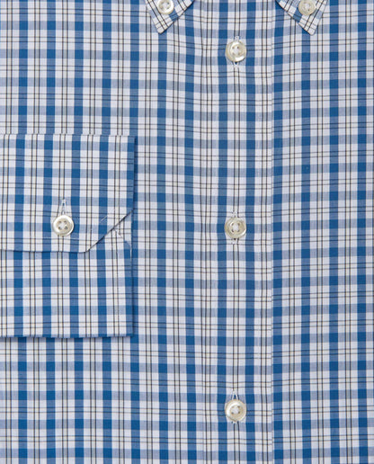 Men’s Fitted Button Down Checked Shirt – Blue | 100% Cotton | Fancy Full Sleeves