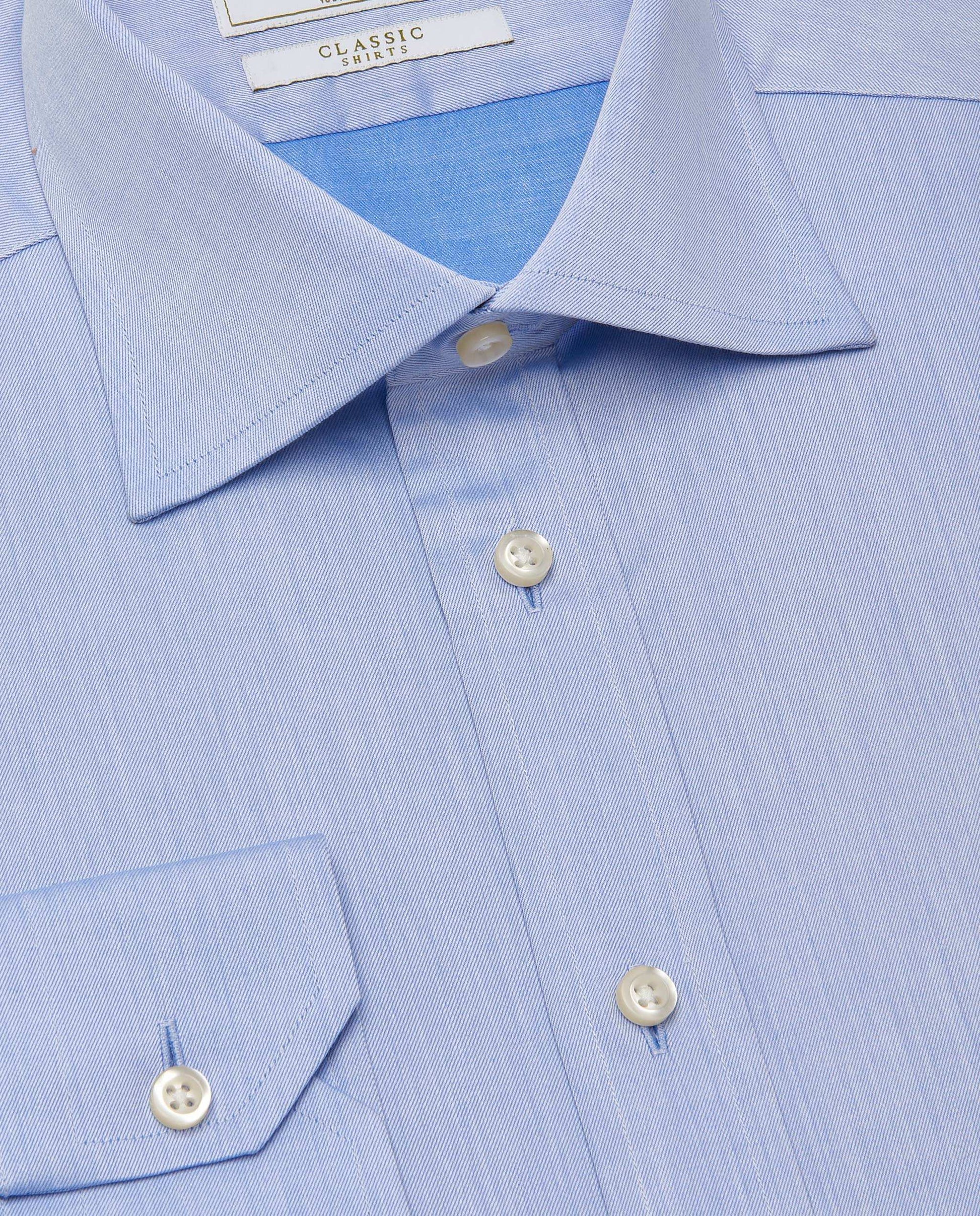 Men’s Slim Fit Plain Shirt – Azure | 100% Cotton | Classic Full Sleeves