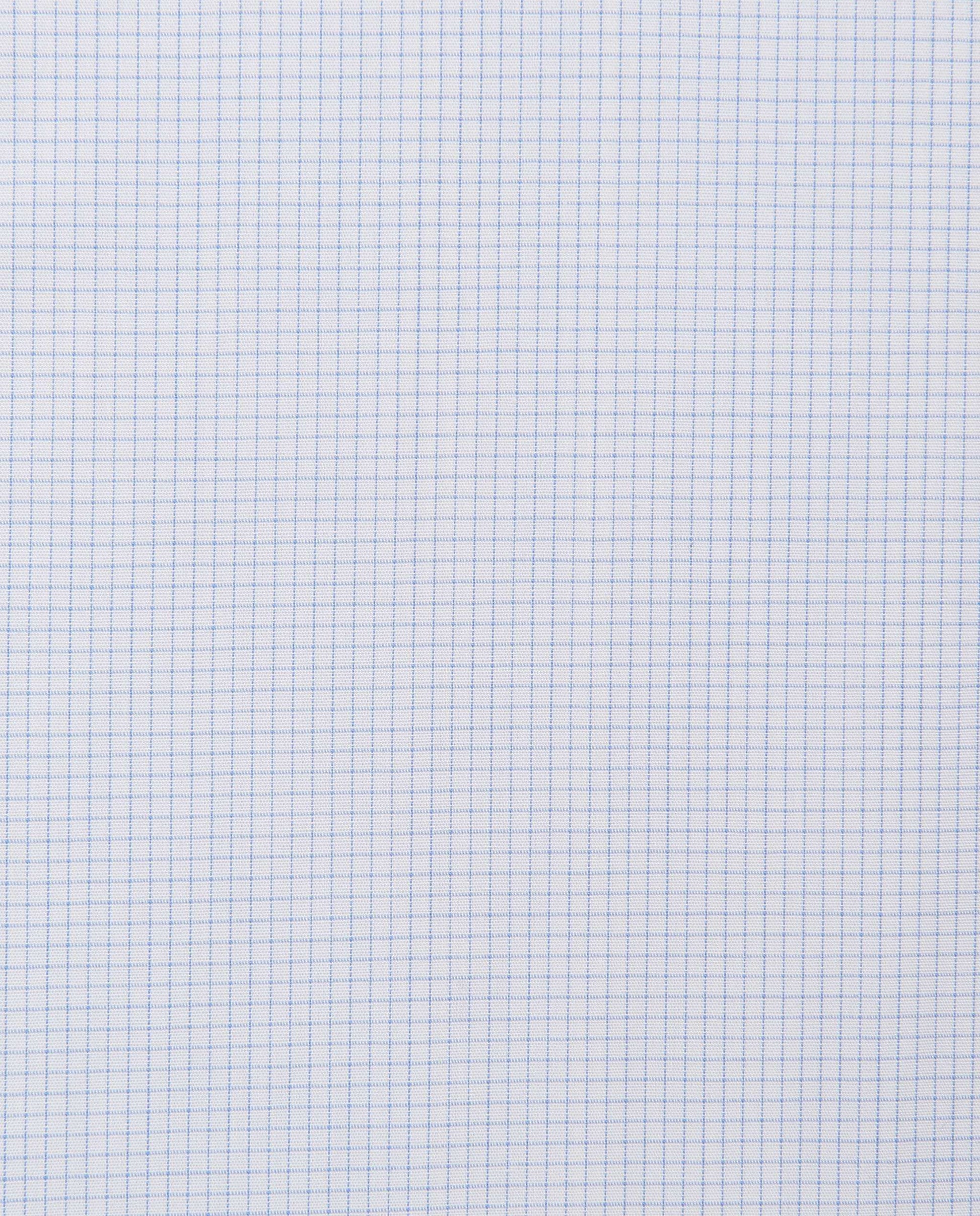 Men’s Fitted Checked Light Blue Shirt – Button Down Collar | 100% Cotton | Full Sleeves