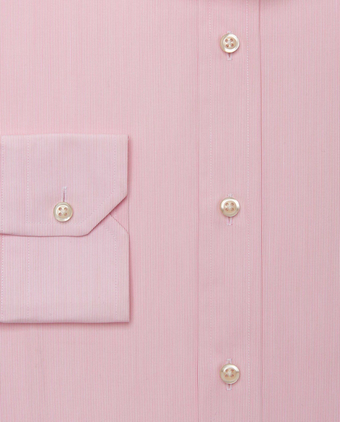 Men’s Fitted Striped Shirt – Pink | 100% Cotton | Classic Full Sleeves
