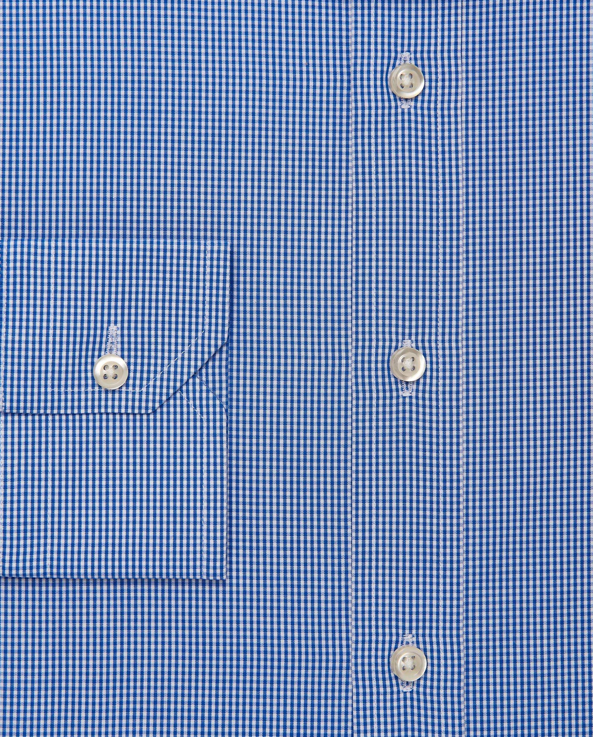 Men’s Classic Blue Checked Shirt – Fitted Design | 100% Cotton | Full Sleeves