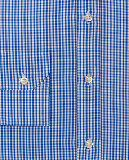 Men’s Classic Blue Checked Shirt – Fitted Design | 100% Cotton | Full Sleeves