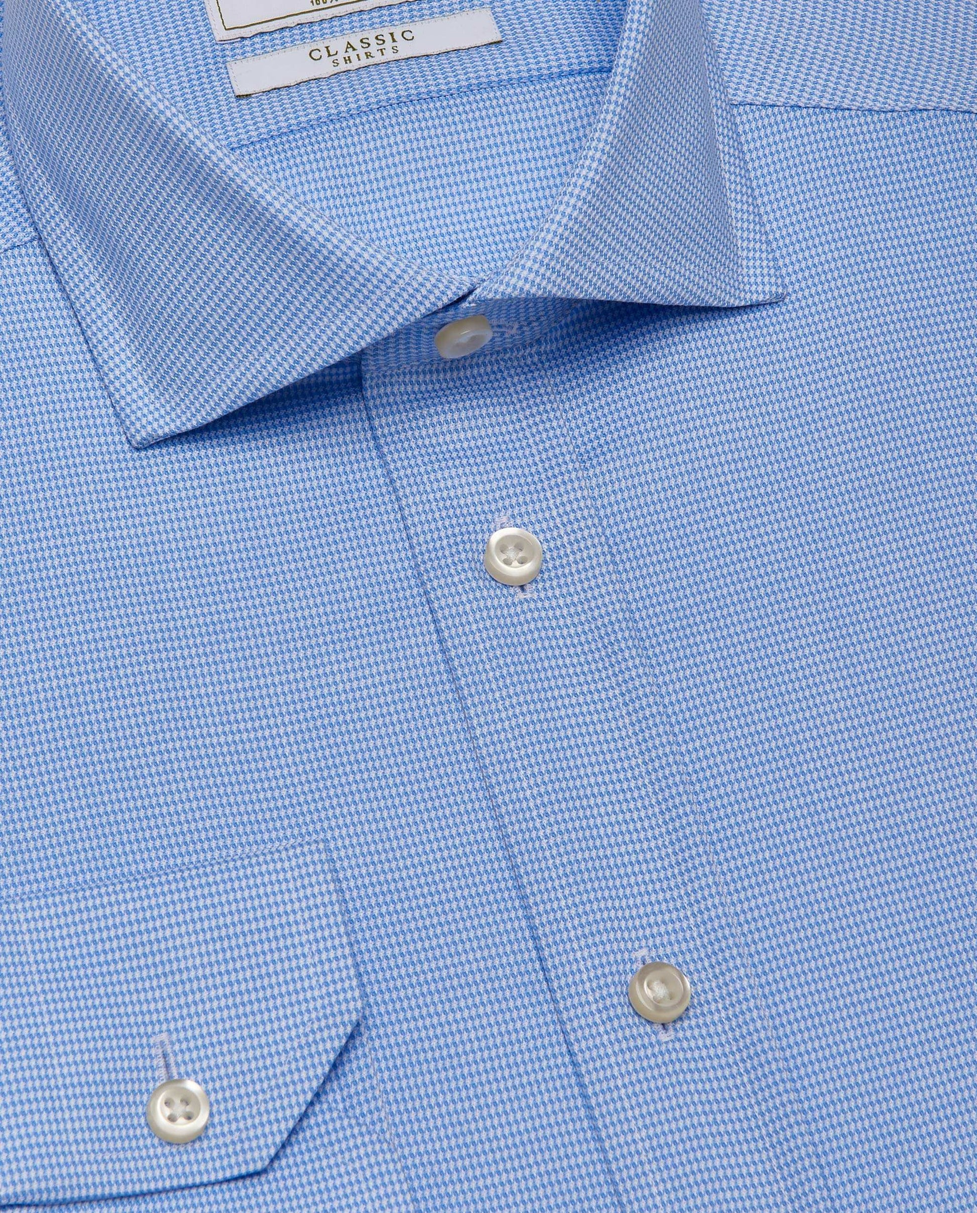 Men’s Fitted Dobby Shirt – Light Blue | 100% Cotton | Textured Weave | Full Sleeves