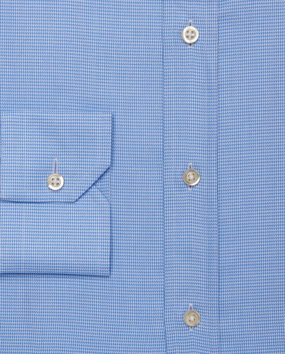 Men’s Fitted Dobby Shirt – Light Blue | 100% Cotton | Textured Weave | Full Sleeves