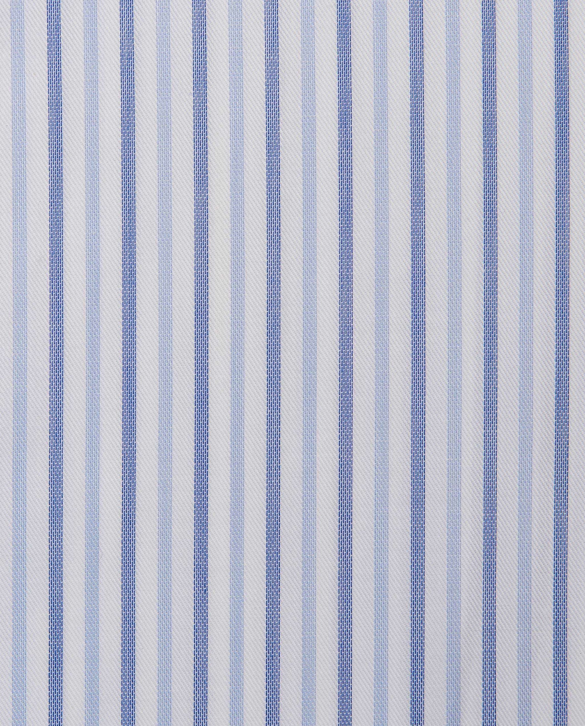 Men’s Fitted Striped Shirt – Light Blue | 100% Cotton | Classic Full Sleeves