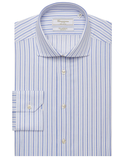 Camicissima Men’s Fitted Striped Shirt – Light Blue | 100% Cotton | Classic Full Sleeves