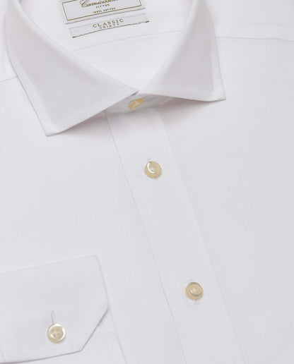 Camicissima Men’s Slim Fit Plain Shirt – White | 100% Cotton | Classic Full Sleeves