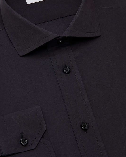 Camicissima Men’s Fitted Plain Shirt – Black | 100% Cotton | Fancy Full Sleeves
