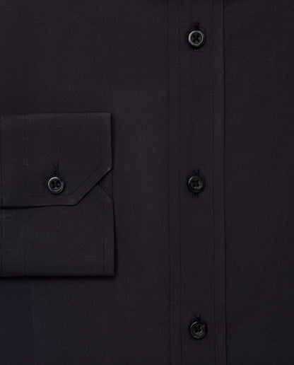 Camicissima Men’s Fitted Plain Shirt – Black | 100% Cotton | Fancy Full Sleeves