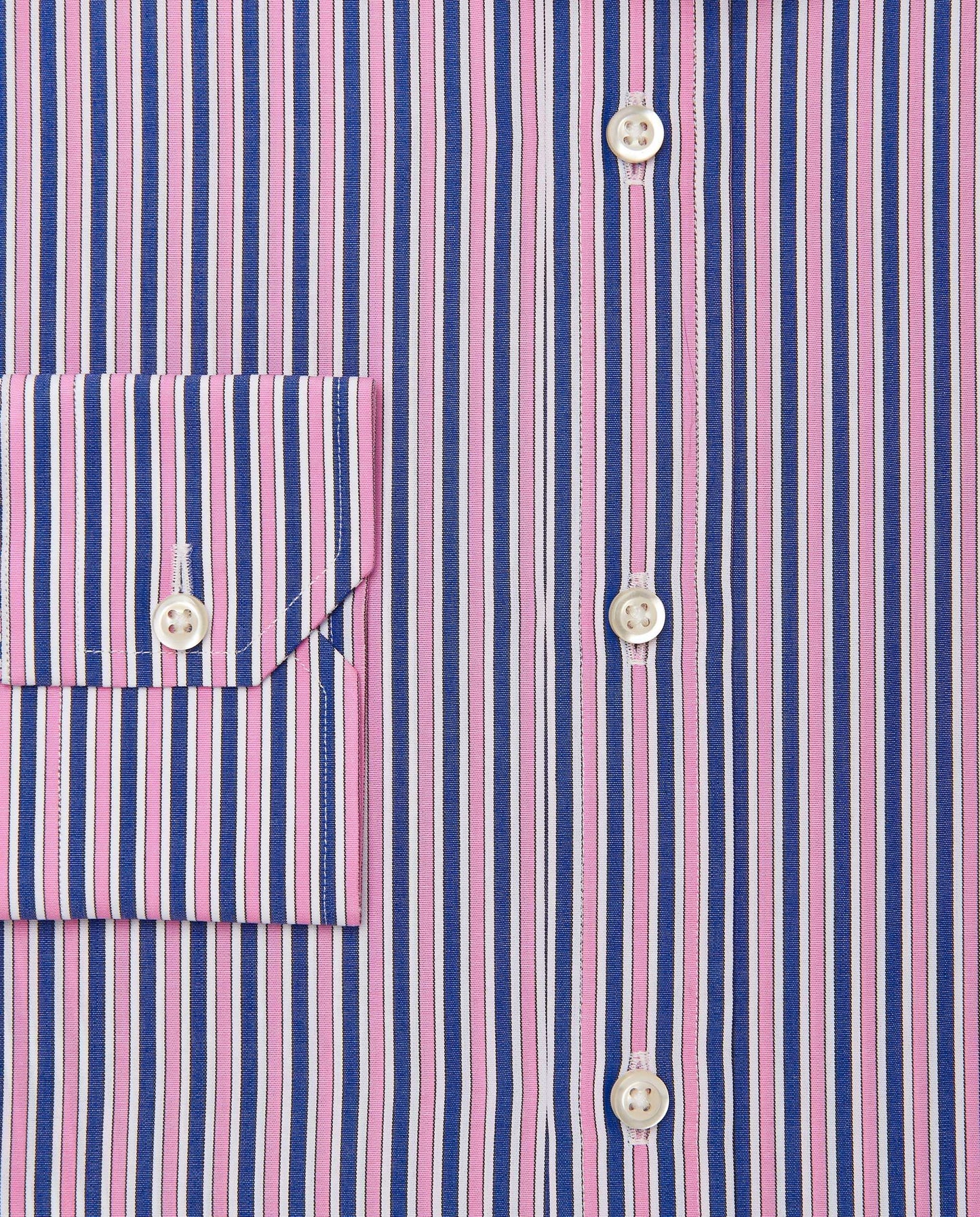 Men’s Fitted Striped Shirt – Pink | Fancy Full Sleeves | 100% Cotton