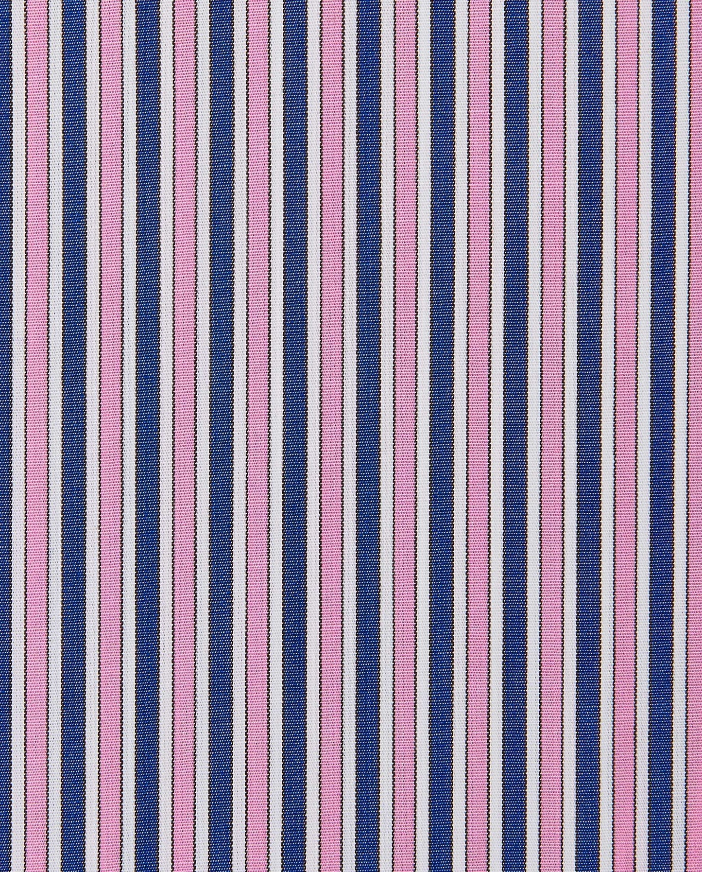 Men’s Fitted Striped Shirt – Pink | Fancy Full Sleeves | 100% Cotton