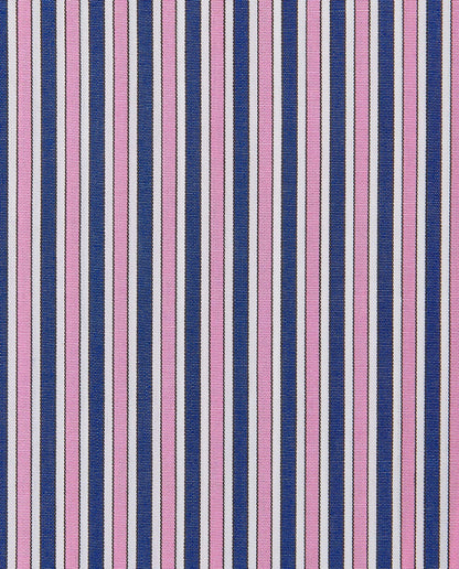 Men’s Fitted Striped Shirt – Pink | Fancy Full Sleeves | 100% Cotton