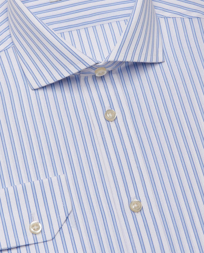 Camicissima Men’s Fitted Striped Shirt – Light Blue | Fancy Full Sleeves | 100% Cotton