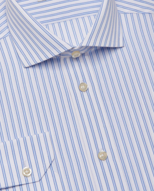Camicissima Men’s Fitted Striped Shirt – Light Blue | 100% Cotton