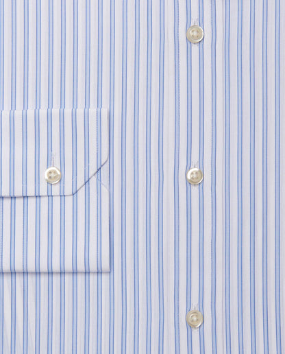 Camicissima Men’s Fitted Striped Shirt – Light Blue | Fancy Full Sleeves | 100% Cotton