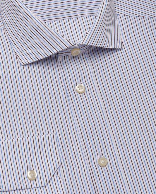 Camicissima Men’s Fitted Striped Shirt – Light Blue | Fancy Full Sleeves | 100% Cotton