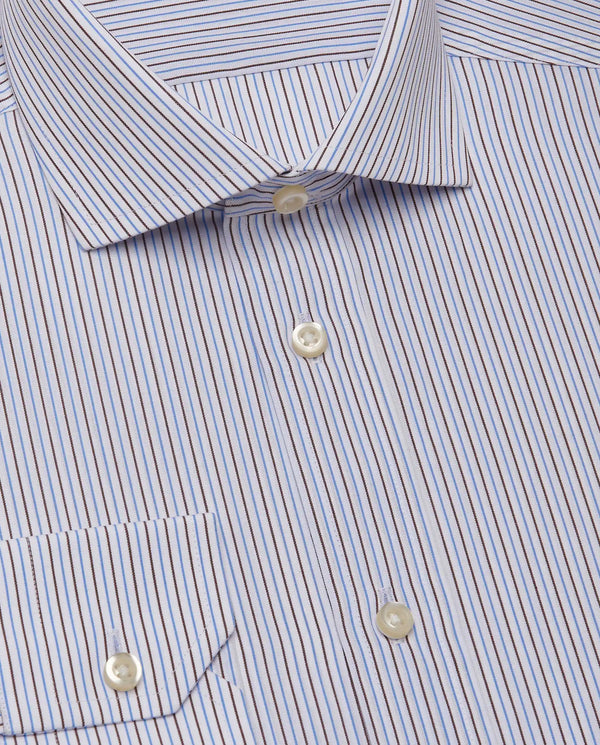 Camicissima Men’s Fitted Striped Shirt – Light Blue | Fancy Full Sleeves | 100% Cotton