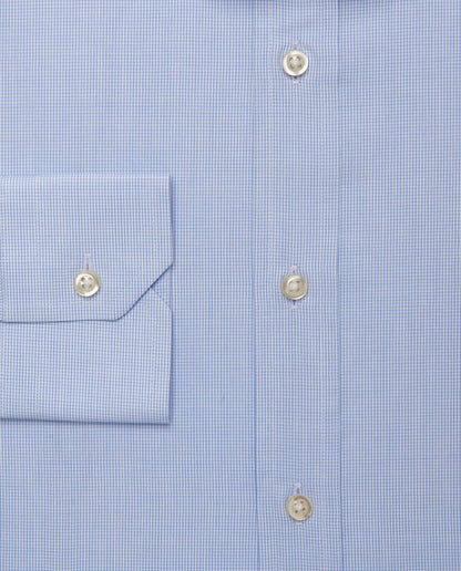 Camicissima Men’s Fitted Checked Fancy Shirt – Light Blue | 100% Cotton | Fancy Full Sleeves